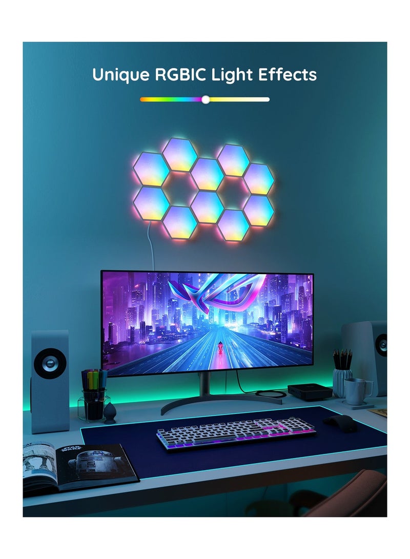 جوفي ألواح إضاءة Govee Glide Hexa (10 قطع) H6061 – ألوان متعددة للعب وتزيين الغرفة - Image 4